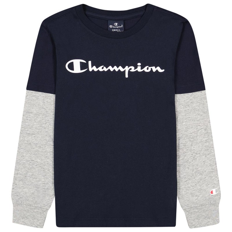 Champion Παιδική μπλούζα μακρυμάνικη βαμβακερή μπλε