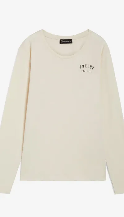 Freddy Γυναικεία μπλούζα μακρυμάνικη εκρού
