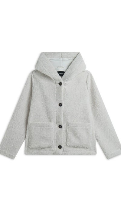 Freddy Γυναικεία Ζακέτα Με Κουκούλα και Κουμπιά Άσπρη