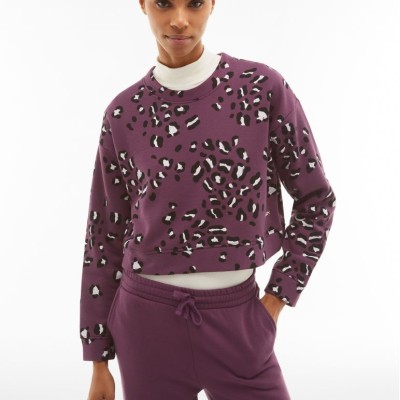 Freddy Γυναικεία Μπλούζα Φούτερ Με Animal Print Μωβ