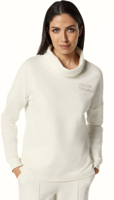 Freddy Γυναικεία Μπλούζα Φούτερ Με Ζιβάγκο Εκρού