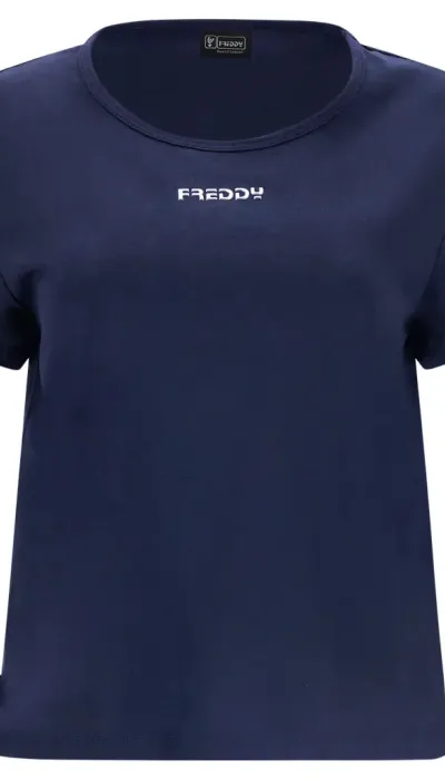 Freddy Γυναικεία oversized κοντομάνικη μπλούζα μπλε