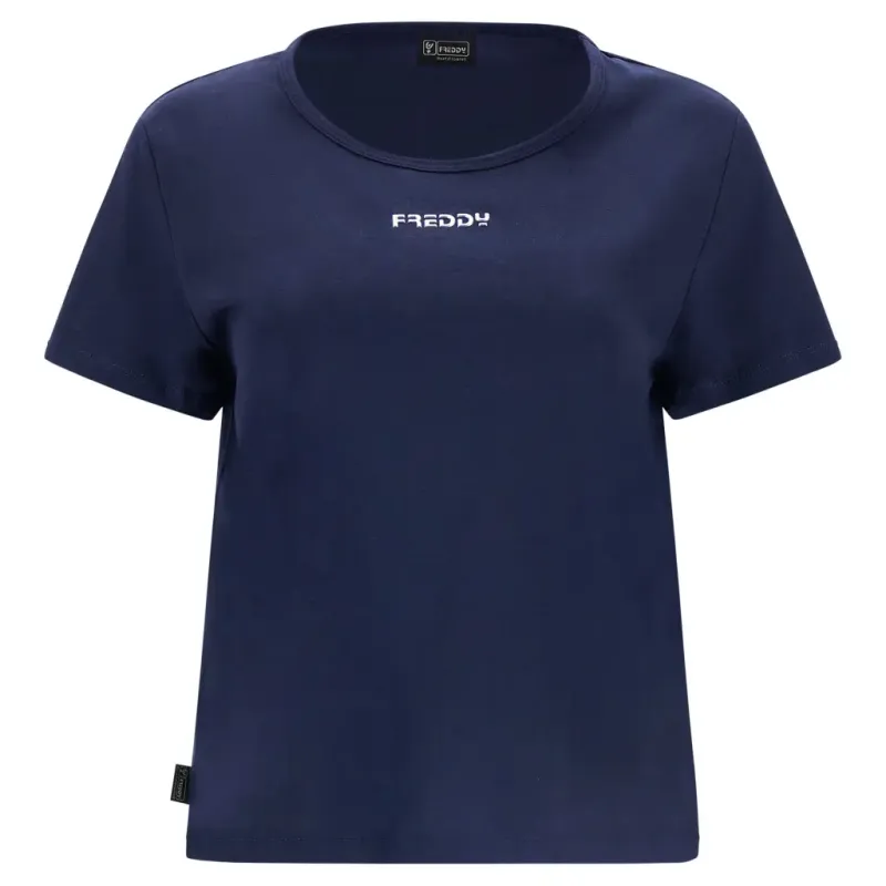 Freddy Γυναικεία oversized κοντομάνικη μπλούζα μπλε