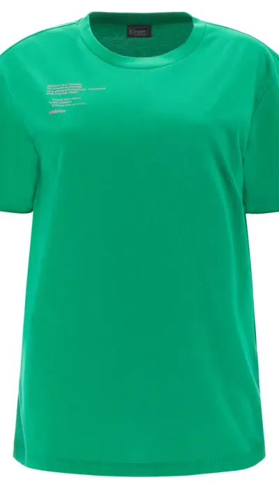 Freddy Γυναικεία oversize κοντομάνικη μπλούζα μακρυά πράσινη