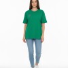 Freddy Γυναικεία oversize κοντομάνικη μπλούζα μακρυά πράσινη