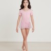 GoDance Παιδικό βαμβακερό κορμάκι μπαλέτου με φούστα και κοντό μανίκι ροζ