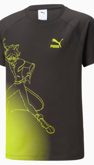 Puma X Mirculous Παιδική κοντομάνικη μπλούζα μαύρη 