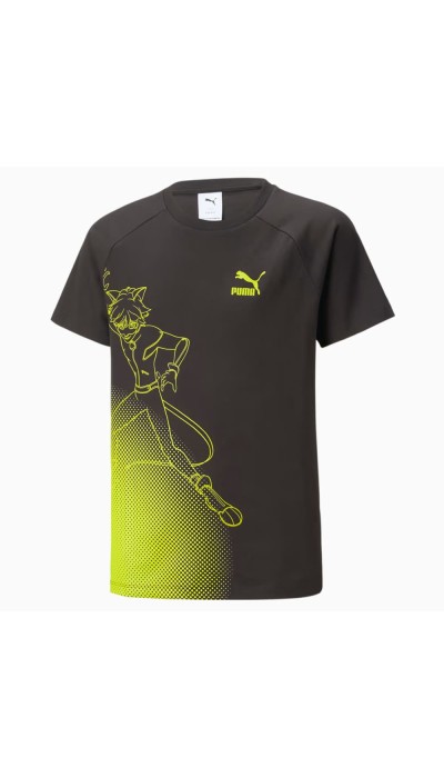 Puma X Mirculous Παιδική κοντομάνικη μπλούζα μαύρη 