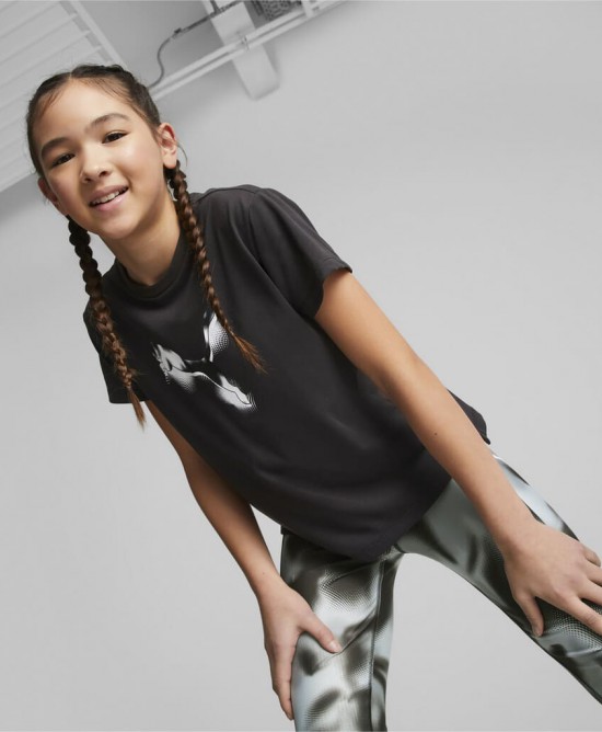 Puma Παιδική κοντομάνικη μπλούζα για κορίτσι  μαύρη