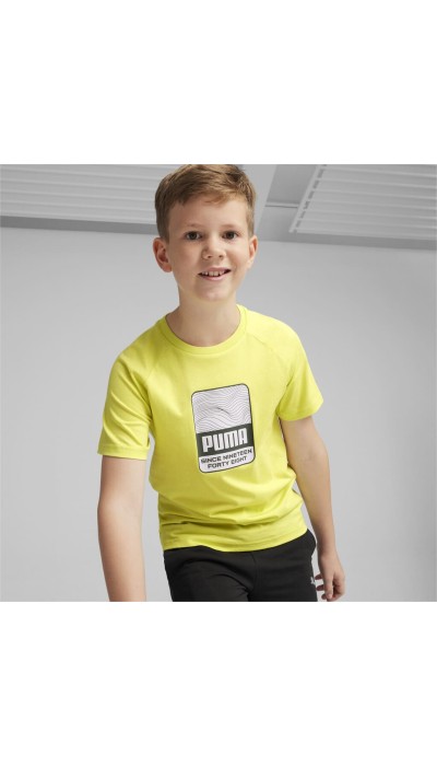 Puma Παιδική κοντομάνικη μπλούζα για αγόρι Active Sport κίτρινη