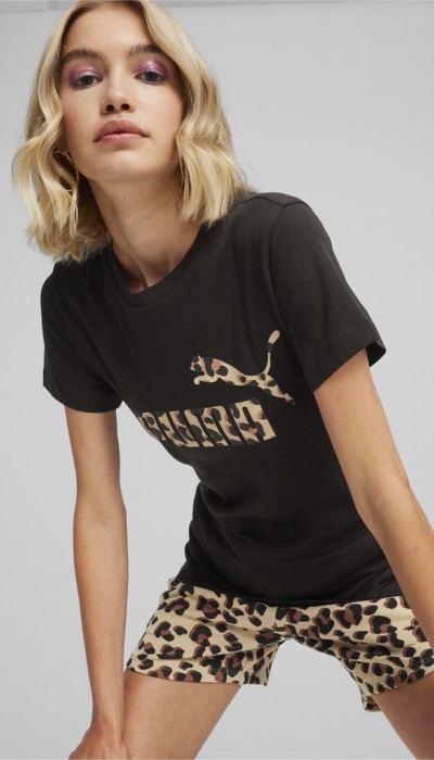 Puma Γυναικεία κοντομάνικη μπλούζα Animal μπεζ