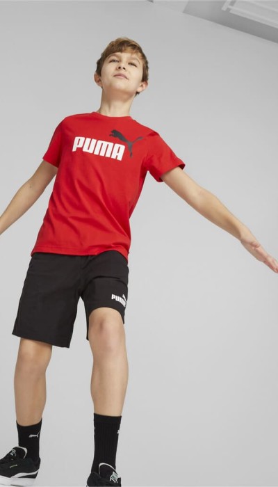 Puma Παιδικό σετ για αγόρι μπλούζα και βερμούδα κόκκινο
