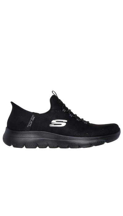 Skechers Γυναικεία Δερμάτινα Αθλητικά παπούτσια Summits Slip-Ins μαύρο
