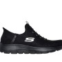 Skechers Γυναικεία Δερμάτινα Αθλητικά παπούτσια Summits Slip-Ins μαύρο