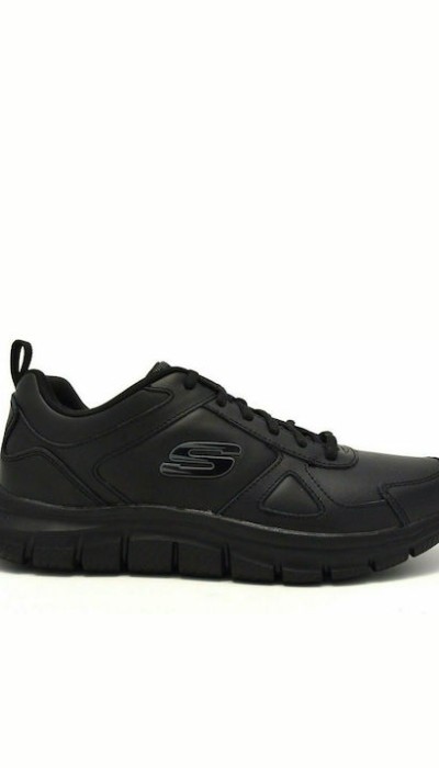 Skechers Ανδρικά Αθλητικά Παπούτσια Δερμάτινα Μαύρα 