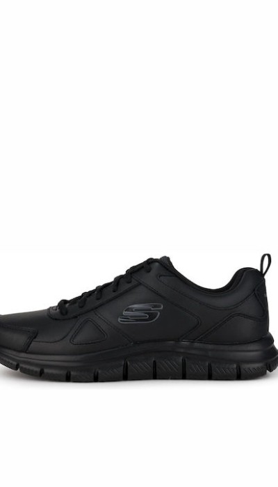 Skechers Ανδρικά Αθλητικά Παπούτσια Δερμάτινα Μαύρα 