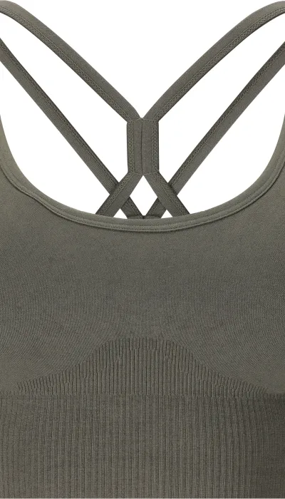 Athlecia Γυναικείο Μπουστάκι Foan Seamless Χαμηλής Υποστήριξης Χακί