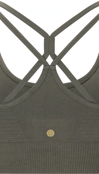 Athlecia Γυναικείο Μπουστάκι Foan Seamless Χαμηλής Υποστήριξης Χακί