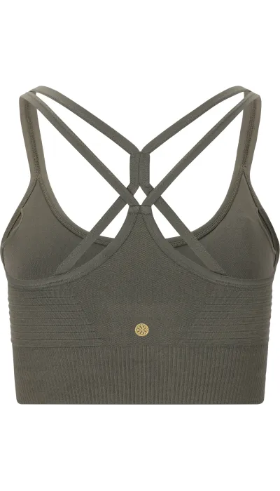 Athlecia Γυναικείο Μπουστάκι Foan Seamless Χαμηλής Υποστήριξης Χακί