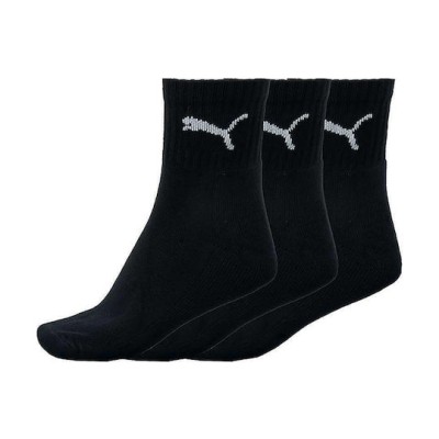 Puma Unisex Κάλτσες Mid Crew 3 Ζεύγη Μαύρο