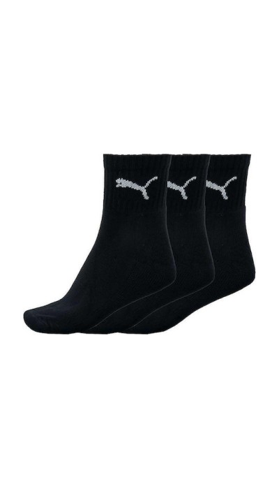 Puma Unisex Κάλτσες Mid Crew 3 Ζεύγη Μαύρο