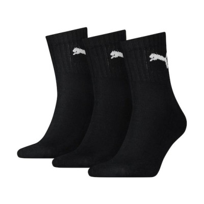 Puma Unisex Κάλτσες Mid Crew 3 Ζεύγη Μαύρο
