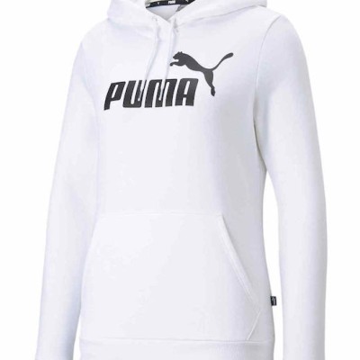 Puma Γυναικεία Μπλούζα Φούτερ με Κουκούλα Άσπρη