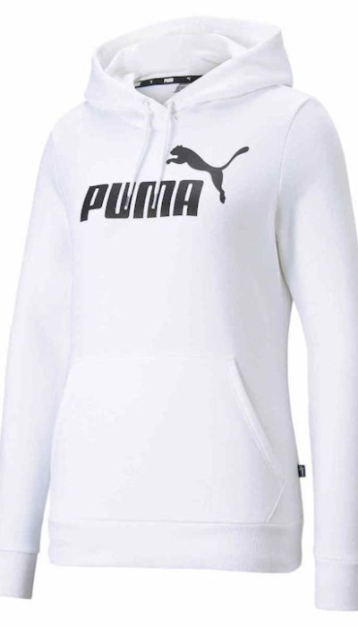 Puma Γυναικεία Μπλούζα Φούτερ με Κουκούλα Άσπρη