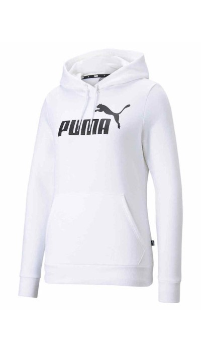Puma Γυναικεία Μπλούζα Φούτερ με Κουκούλα Άσπρη