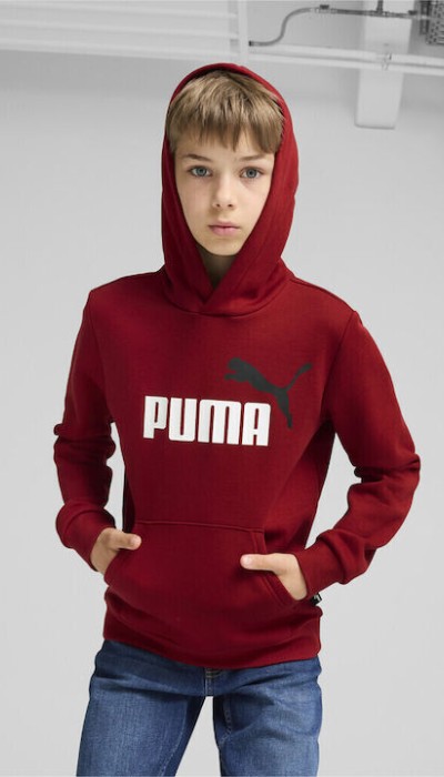 Puma Παιδική Μπλούζα Φούτερ με Κουκούλα Μπορντώ