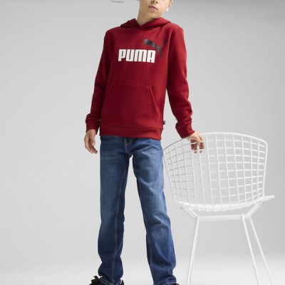 Puma Παιδική Μπλούζα Φούτερ με Κουκούλα Μπορντώ