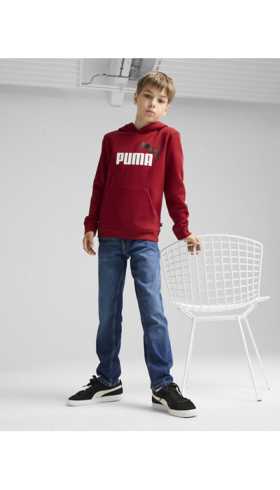 Puma Παιδική Μπλούζα Φούτερ με Κουκούλα Μπορντώ