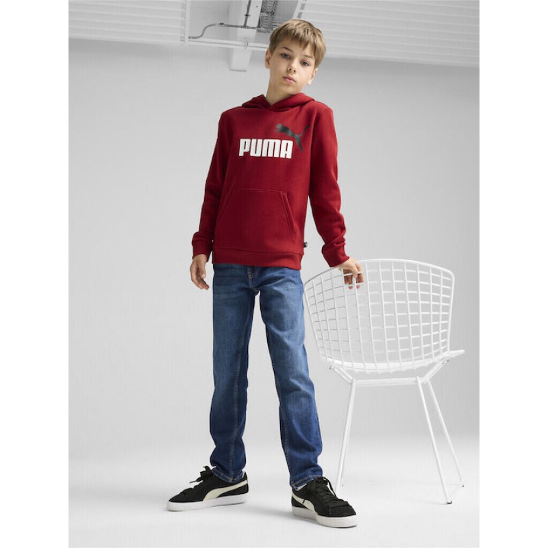 Puma Παιδική Μπλούζα Φούτερ με Κουκούλα Μπορντώ Puma Παιδική Μπλούζα Φούτερ με Κουκούλα Μπορντώ