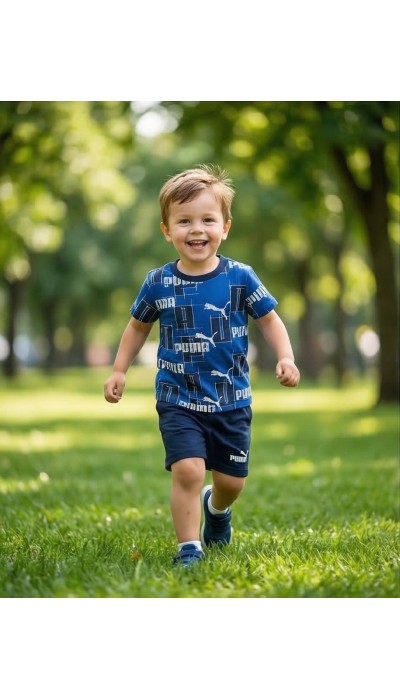 Puma Μπεμπέ σετ μπλούζα και σορτς Mini Cats μπλε