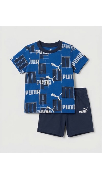 Puma Μπεμπέ σετ μπλούζα και σορτς Mini Cats μπλε Puma Μπεμπέ σετ μπλούζα και σορτς Mini Cats μπλε