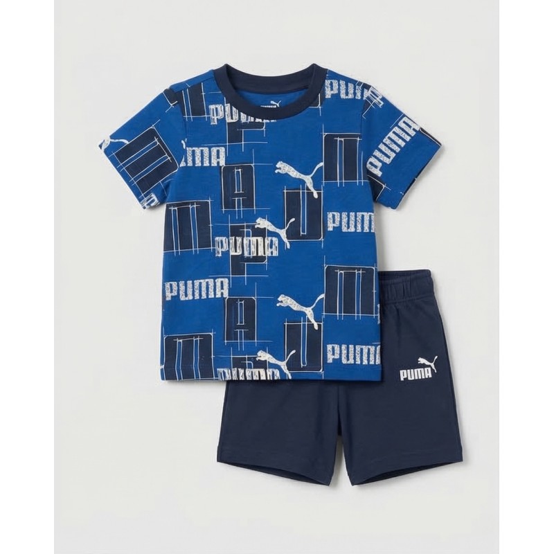 Puma Μπεμπέ σετ μπλούζα και σορτς Mini Cats μπλε