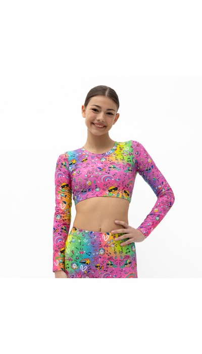 Vasiliki Rainbow Μακρυμάνικο crop top 