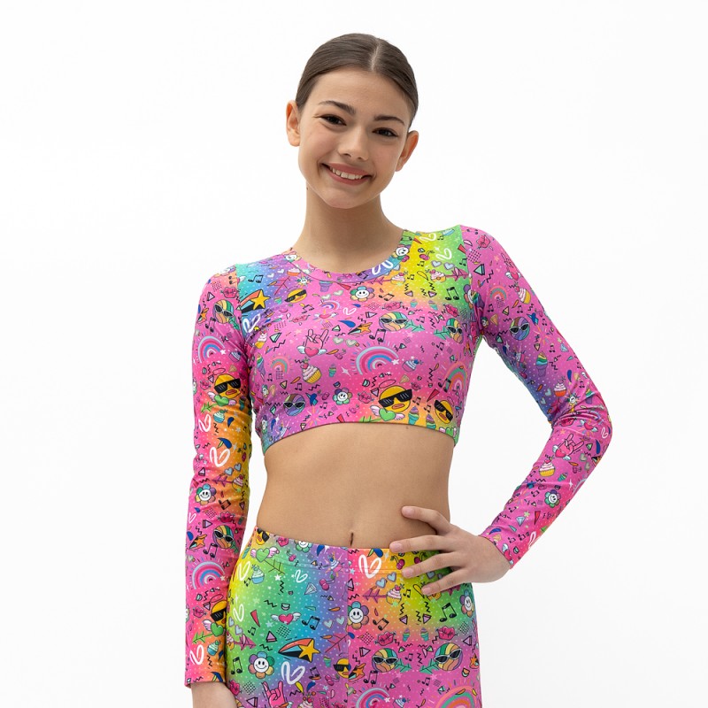 Vasiliki Rainbow Μακρυμάνικο crop top Vasiliki Rainbow Μακρυμάνικο crop top