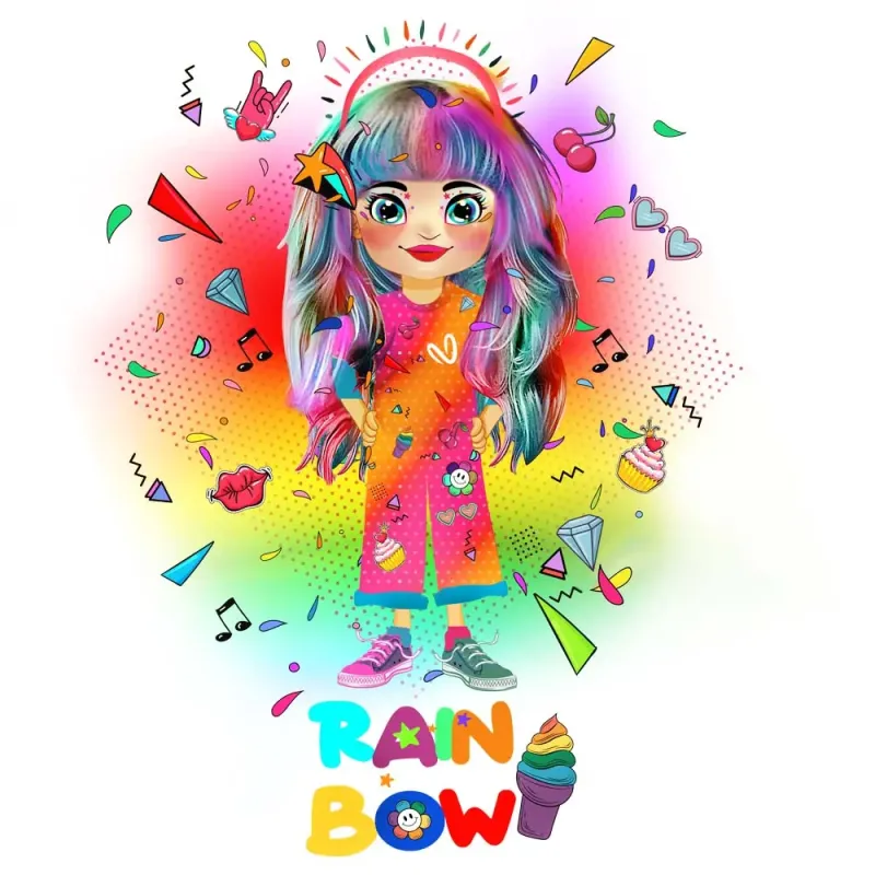 Vasiliki Rainbow Παιδική κοντομάνικη μπλούζα Vasiliki Rainbow Παιδική κοντομάνικη μπλούζα