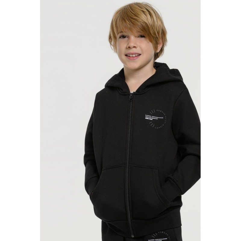 BodyTalk Παιδική ζακέτα με κουκούλα μαύρη BodyTalk Παιδική ζακέτα με κουκούλα μαύρη