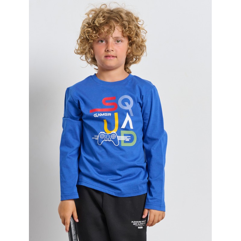 BodyTalk Παιδική μπλούζα μακρυμάνικη βαμβακερή μπλε BodyTalk Παιδική μπλούζα μακρυμάνικη βαμβακερή μπλε