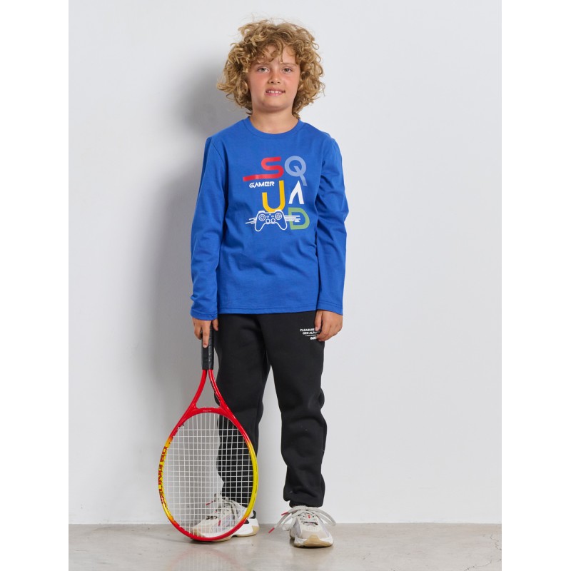 BodyTalk Παιδική μπλούζα μακρυμάνικη βαμβακερή μπλε BodyTalk Παιδική μπλούζα μακρυμάνικη βαμβακερή μπλε