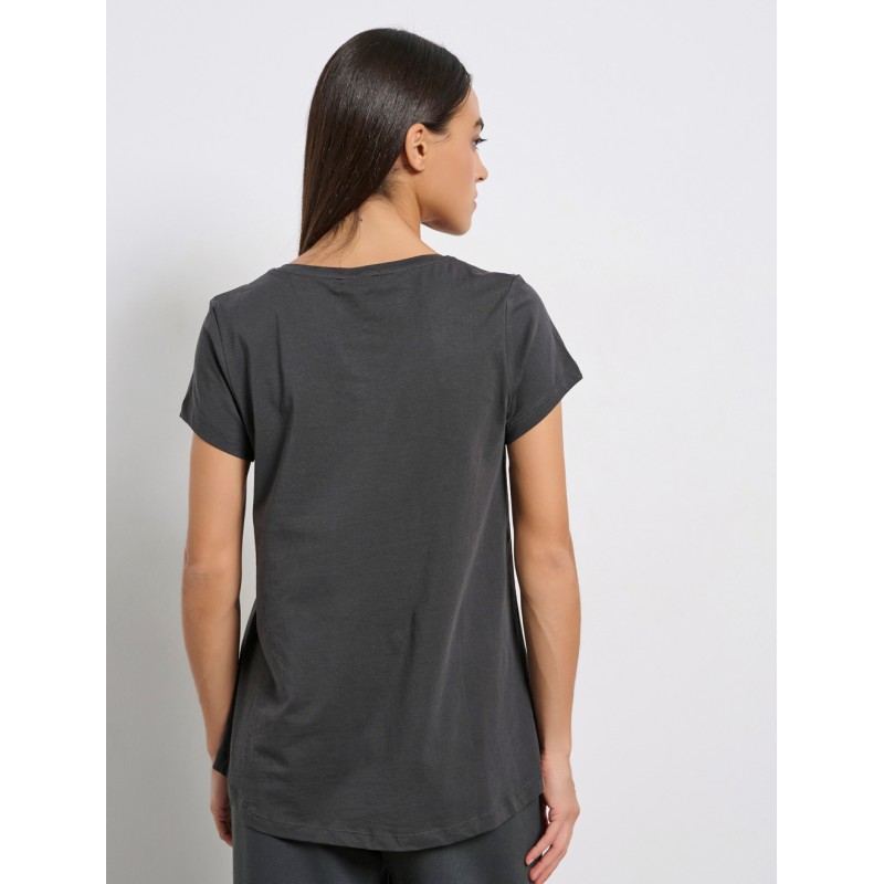 BodyTalk Γυναικεία κοντομάνικη μπλούζα γκρι