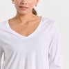 BodyTalk Γυναικεία μακρυμάνικη μπλούζα με V λευκή