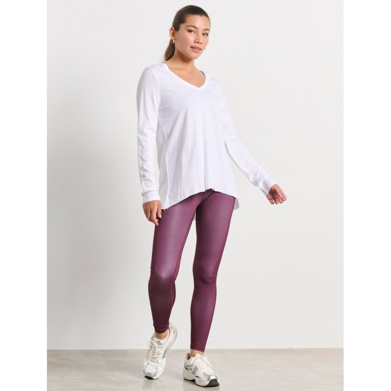 BodyTalk Γυναικεία μακρυμάνικη μπλούζα με V λευκή