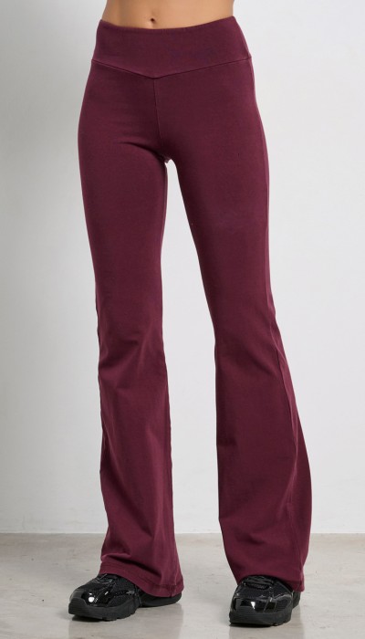 BodyTalk Γυναικείο ψηλόμεσο κολάν καμπάνα μπορντώ