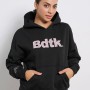 BodyTalk Γυναικεία μπλούζα φούτερ με κουκούλα μαύρη