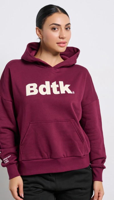 BodyTalk Γυναικεία μπλούζα φούτερ με κουκούλα μπορντώ