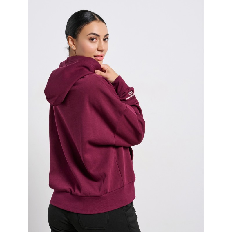 BodyTalk Γυναικεία μπλούζα φούτερ με κουκούλα μπορντώ