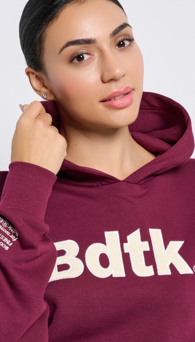 BodyTalk Γυναικεία μπλούζα φούτερ με κουκούλα μπορντώ